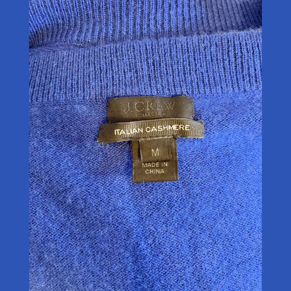 J.Crew Italian Cashmere Crewneck Royal Blue 3/4 Sleeve Sweater - size M - Picture 6 of 11